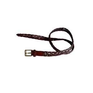 Talbots Genuine Leather Braided Belt With Gold‎ Buckle - Size M